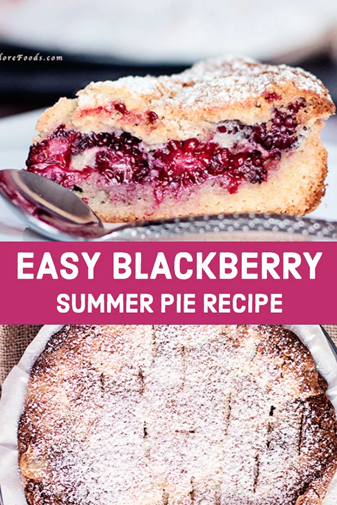 blackberry pie with fresh blackberries filling and flaky crust