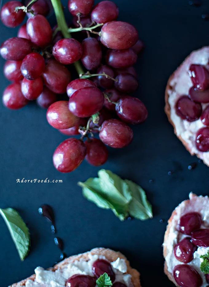 Grape and Blue Cheese Crostini