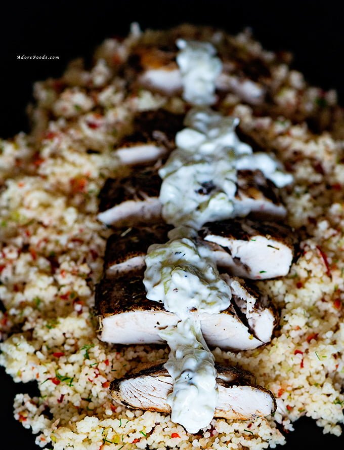Greek Chicken with CousCous and homemade Tzatziki 