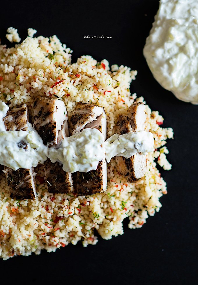 Greek Chicken with CousCous and homemade Tzatziki