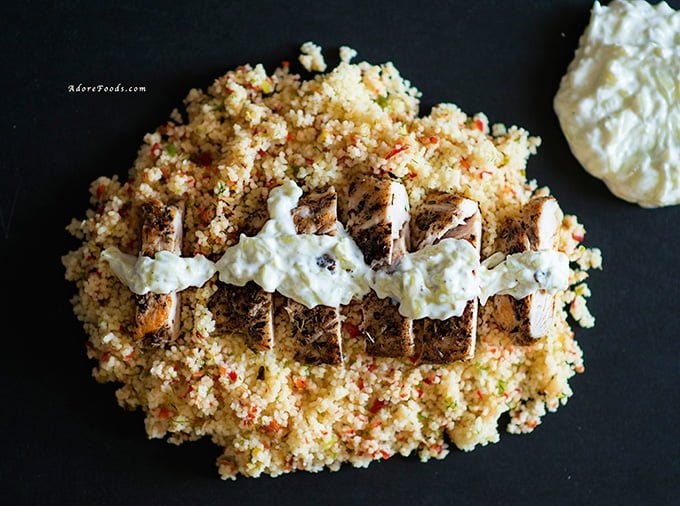 Greek Chicken with CousCous and homemade Tzatziki 