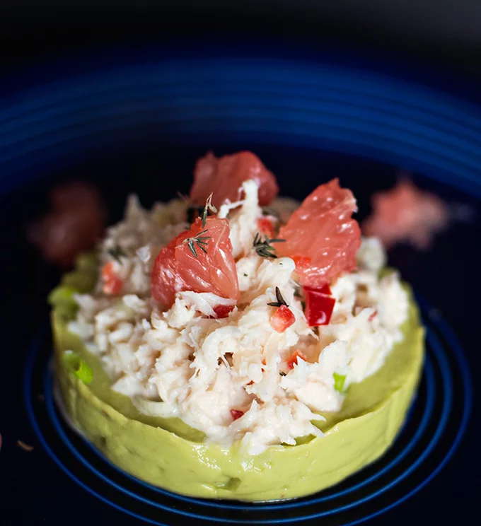 Crab and Avocado with Pink Grapefruit Salad