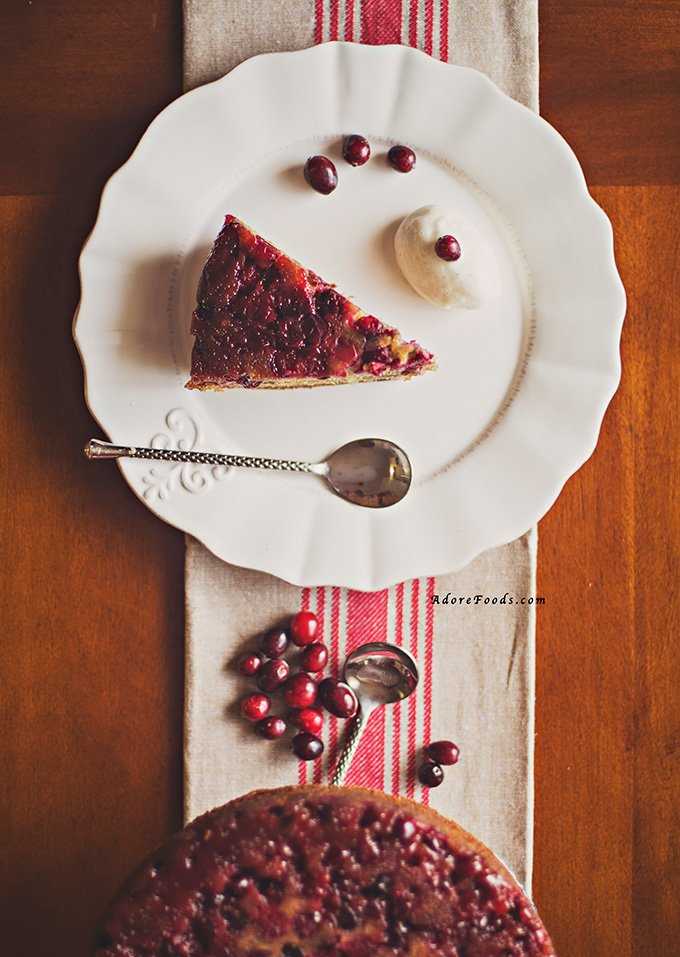 Bourbon Cranberry Upside Down Cake