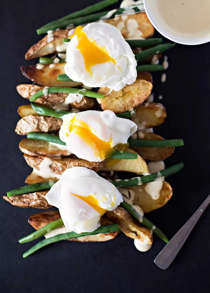 Roasted Fingerling Potatoes with Poached Eggs Mayo Recipe