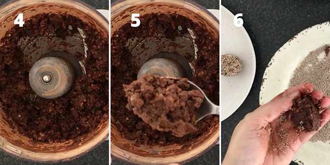 step by step images on how to make energy balls