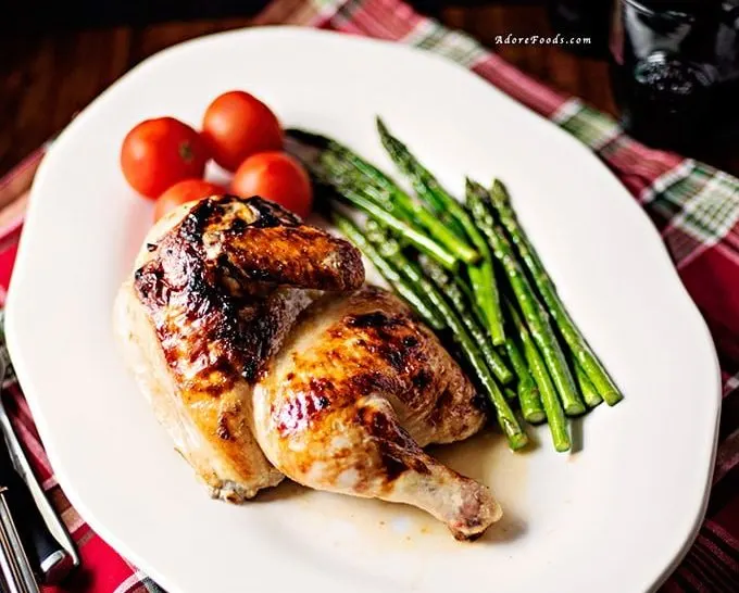 Oven Baked Chicken with Rhubarb Butter