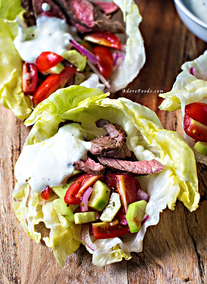 Greek Style Lamb Lettuce Wraps