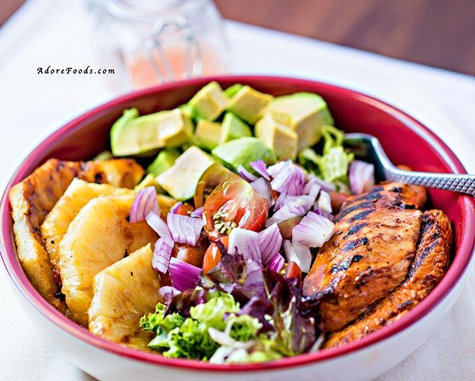 Peri Peri Warm Chicken Salad with Lime Dressing