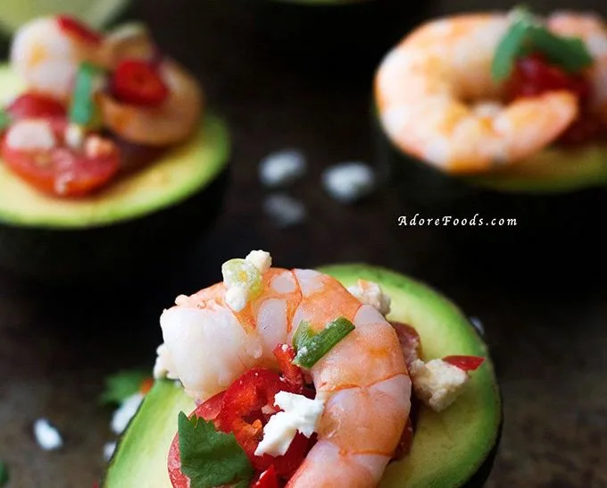 Greek Shrimp Salad Stuffed Avocado