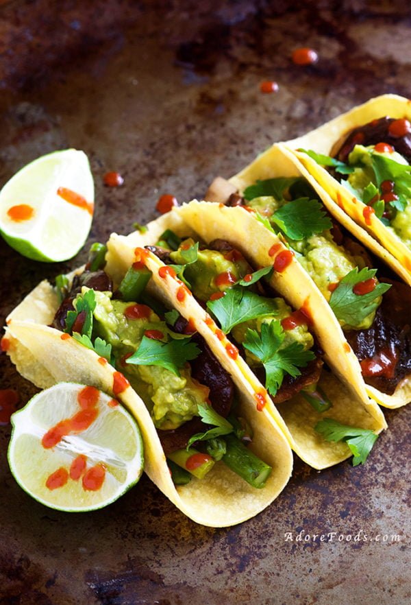 Mushroom and Asparagus Tacos Adore Foods