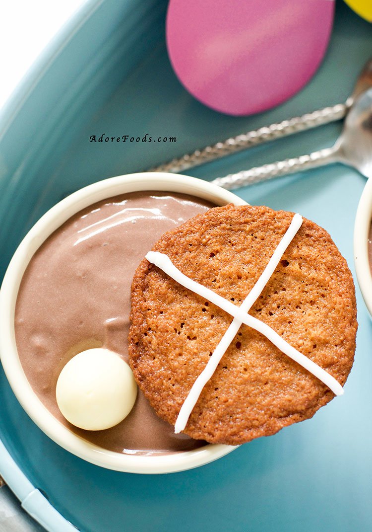 Easter Hot Cross Bun Cookies & Chocolate Pots