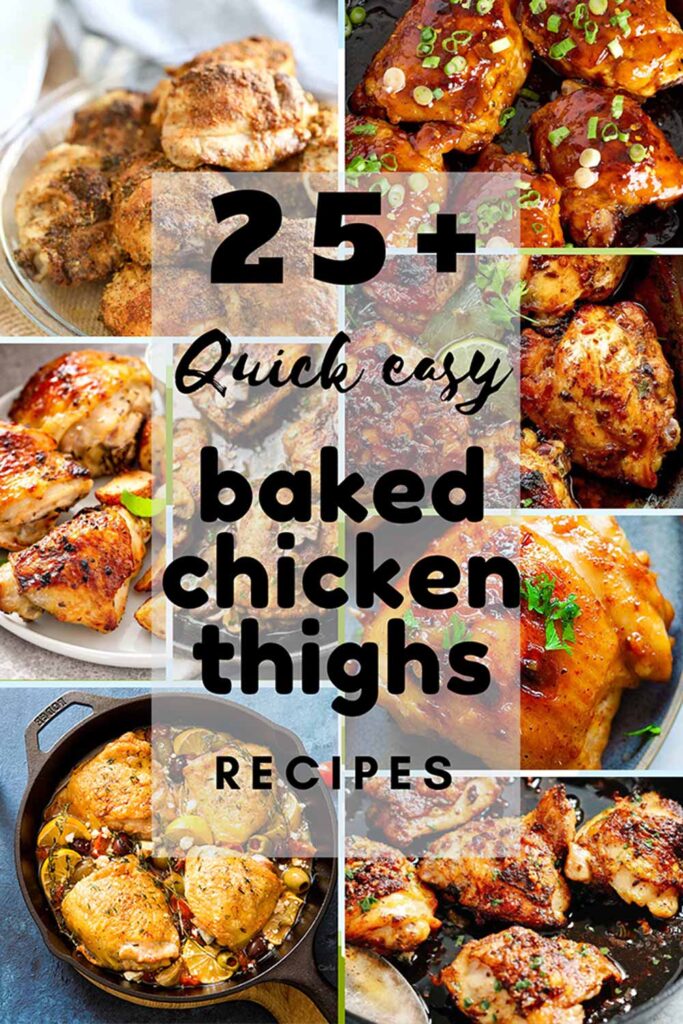 display of oven baked chicken thighs