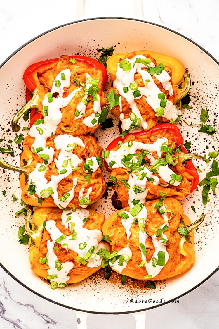Cheesy Buffalo Chicken Stuffed Peppers Adore Foods