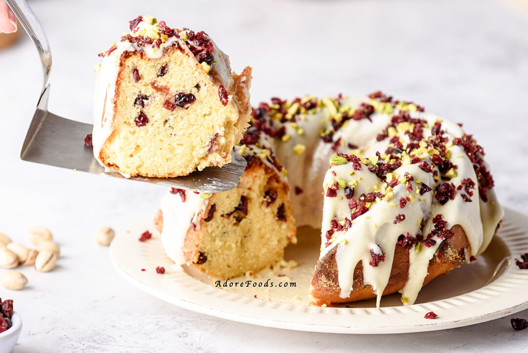 Cranberry Sour Cream Bundt Cake Adore Foods