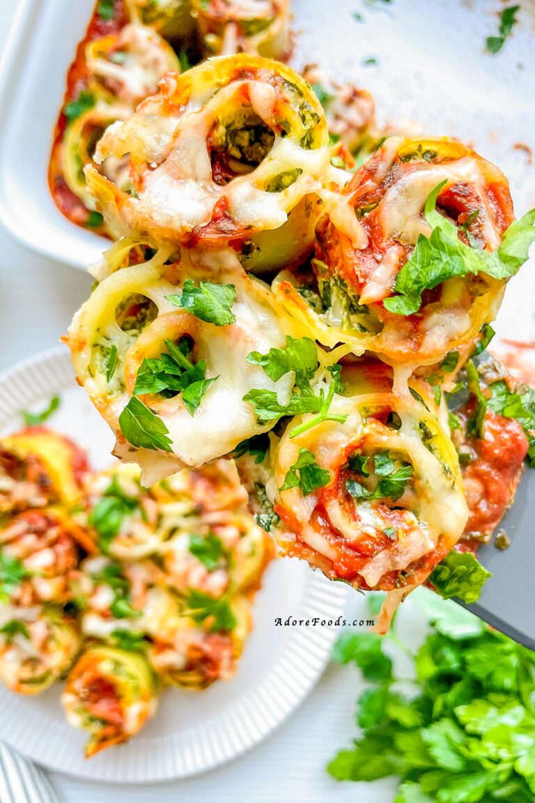 Spinach Cottage Cheese Lasagna Roll Ups Adore Foods