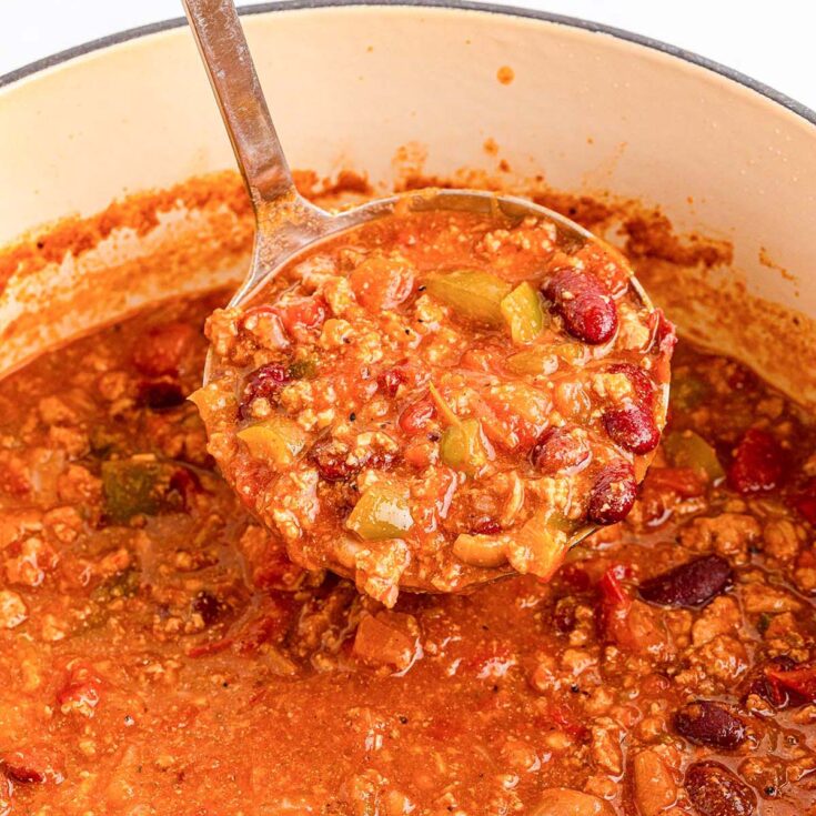 Image for Easy Ground Turkey Chili with Beans, Peppers Tomatoes