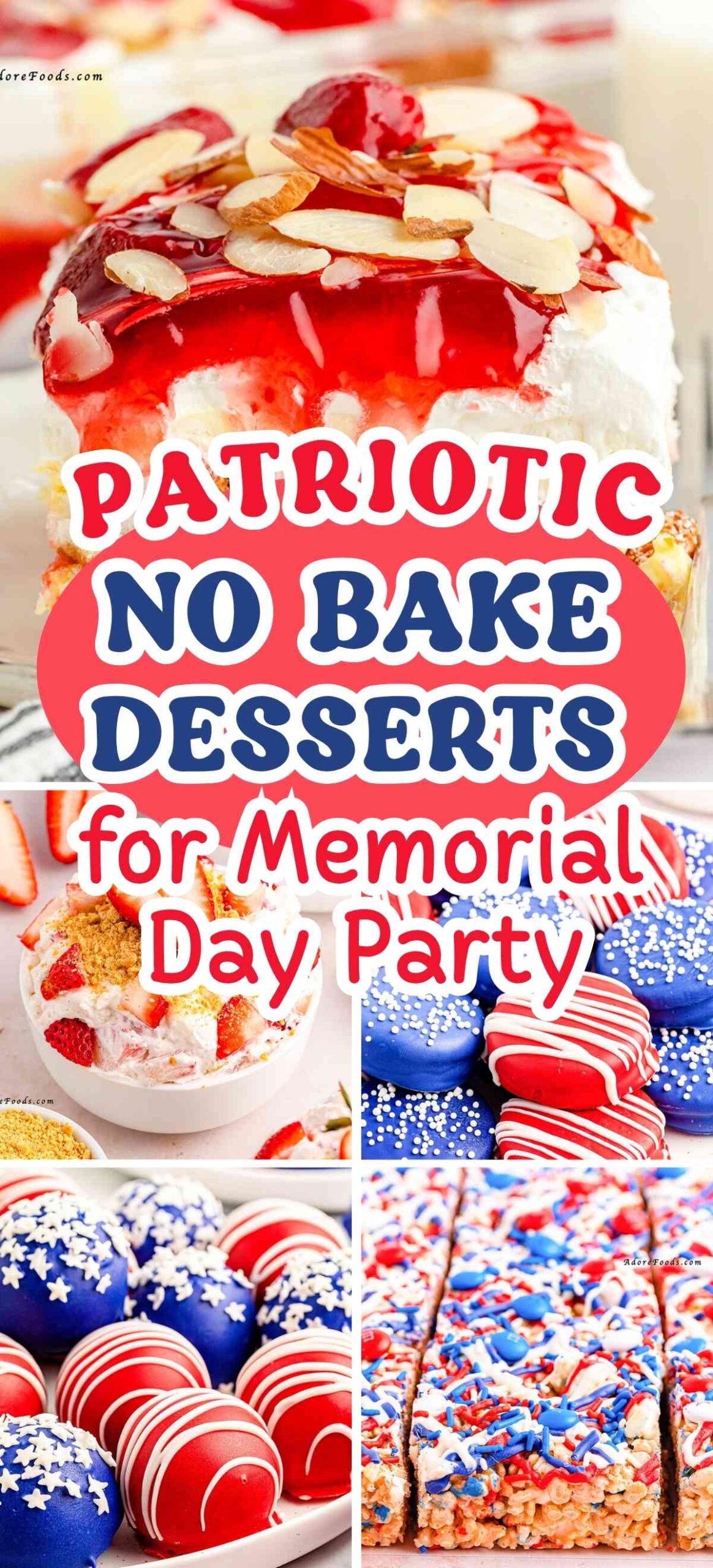 15 Patriotic No Bake Desserts for Memorial Day Party &ndash; Easy Red White & Blue Treats