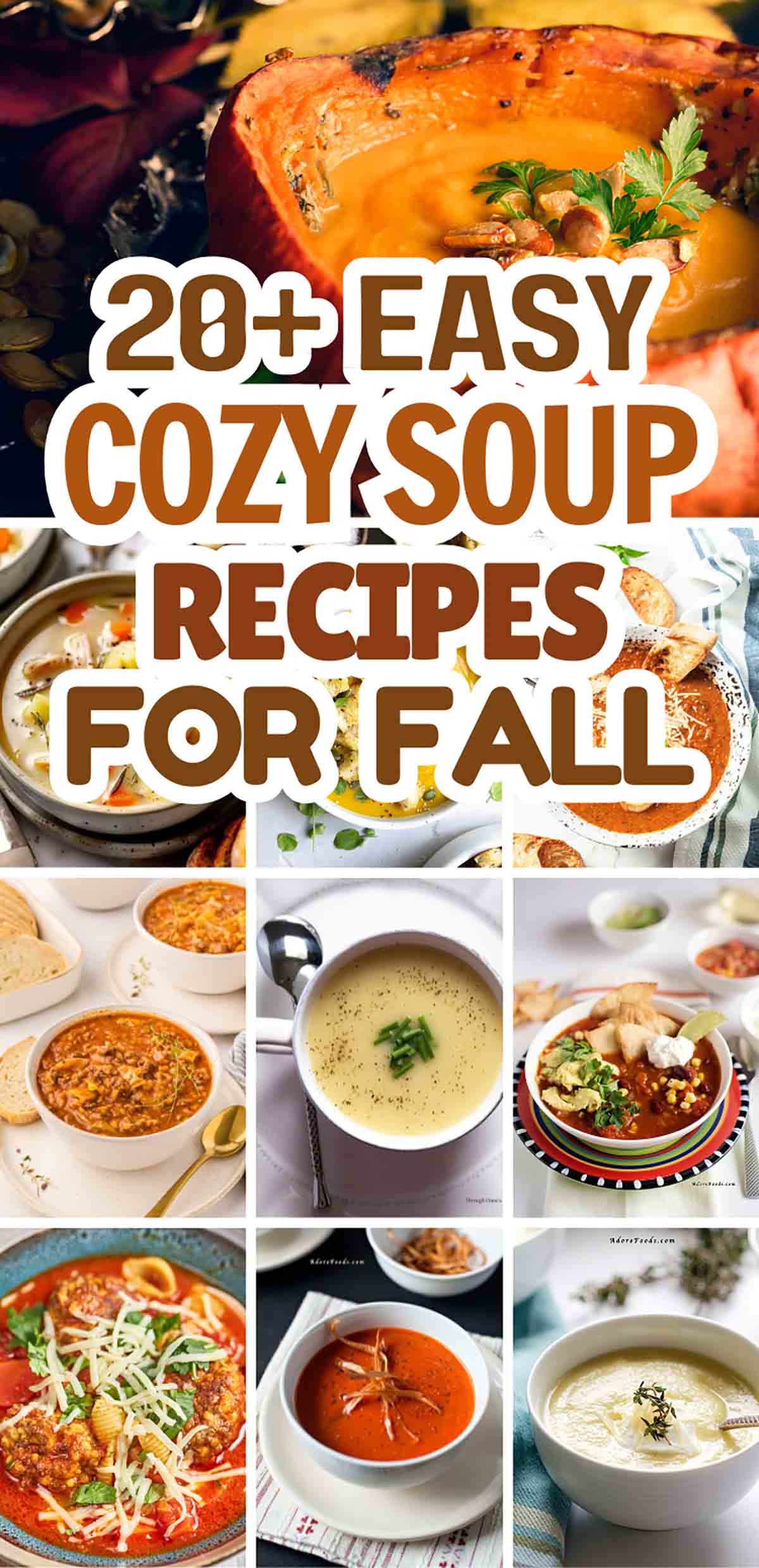The best fall soup recipes! These cozy autumn soups and stews include hearty, creamy, & healthy vegetarian soup recipes for fall, for stovetop, crockpot or instant pot. Fall soups and stews, good soup recipes comfort foods, soups for october, fall soup recipes creamy, soups for fall and winter, fall soup recipes aesthetic, soup party ideas fall, creative fall soup ideas easy recipes, simple soups for fall, fall dinner easy recipes, fall food recipes soup, crockpot hearty soup recipes, fall stew