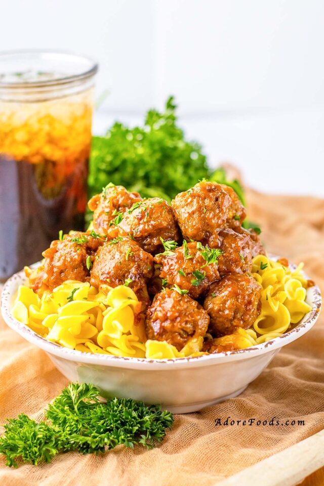 Slow Cooker Salisbury Steak Meatballs Adore Foods