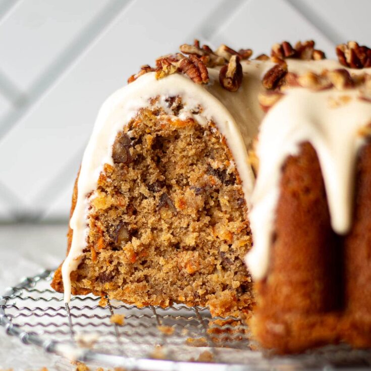 Image for Carrot Pound Cake Recipe with Cream Cheese Glaze