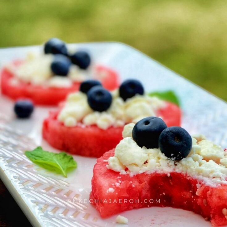 Image for Watermelon Bites with Feta and Blueberry