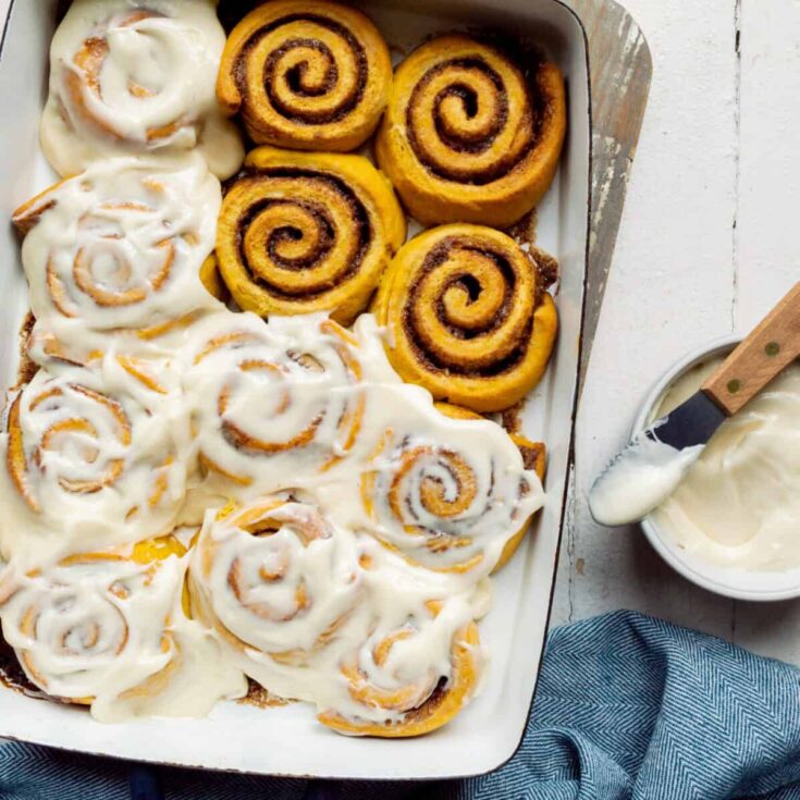 Image for Pumpkin Cinnamon Rolls with Maple Cream Cheese Frosting