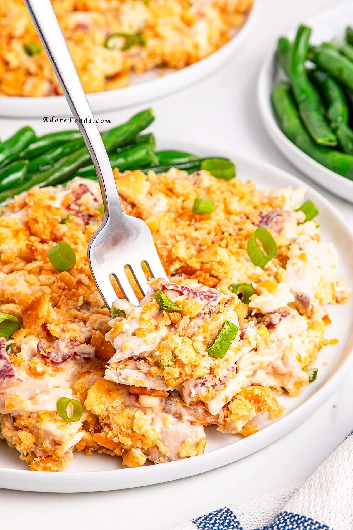 This creamy and crispy Ritz chicken casserole is the definition of comfort food! Juicy shredded chicken, a buttery Ritz cracker topping, and rich creamy filling make this a cozy family favorite. Perfect for a chilly night or when you need a warm, satisfying baked chicken dinner everyone will love.