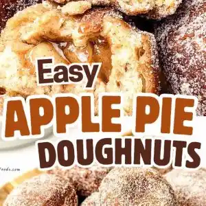 Craving something sweet and cozy? These easy apple pie donuts are the answer! Great for fun baking recipes, sweet snacks, and anyone who loves easy baking recipes desserts! Easy apple pie recipe ideas, quick apple pie desserts, make ahead apple desserts, crowd-pleasing apple desserts, individual apple desserts, all apple desserts, Thanksgiving apple treats, holiday apple pie recipes, cozy fall dessert ideas, back to school dessert treats, fall potluck desserts
