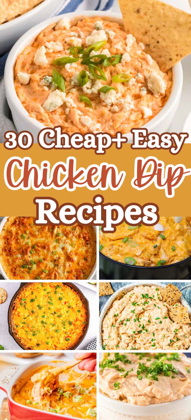 Looking for the best chicken dip recipes? This ultimate list of 30 easy and cheesy chicken dips is perfect for parties, tailgates, holidays, and game day snacks! From classic buffalo chicken dip to creamy slow cooker options, these crowd-pleasing appetizers are quick, delicious, and sure to impress. Dip With Canned Chicken Canned, Chicken Dip Recipes Appetizers, Homemade Chicken Dip Appetizer, BBQ Chicken Dip Appetizer, hot chicken dip recipes, shredded chicken dip recipes, crockpot chicken dip recipes