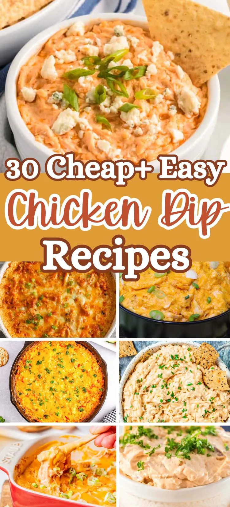 Looking for the best chicken dip recipes? This ultimate list of 30 easy and cheesy chicken dips is perfect for parties, tailgates, holidays, and game day snacks! From classic buffalo chicken dip to creamy slow cooker options, these crowd-pleasing appetizers are quick, delicious, and sure to impress. Dip With Canned Chicken Canned, Chicken Dip Recipes Appetizers, Homemade Chicken Dip Appetizer, BBQ Chicken Dip Appetizer, hot chicken dip recipes, shredded chicken dip recipes, crockpot chicken dip recipes