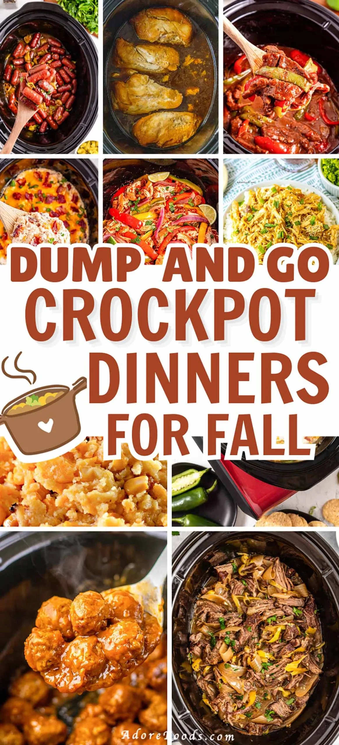 These 10 delicious crockpot meals are great busy fall weeknight &mdash; easy dump-and-go dinners for family, great to make-ahead, and hearty fall dinner that&rsquo;s been cooking low and slow all day. Family Crockpot Meals, Crock Pot Cooking, Crockpot Easy Meals, Easy Dump And Go Crockpot, Dump And Go Instant Pot Recipes, Crockpot Dinner Recipes, Crockpot Dinner Ideas
