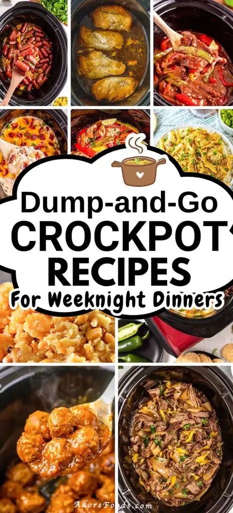 These Easy Dump and Go Crockpot Dinner Ideas are perfect for busy weeknights. These family-friendly meals are set-it-and-forget-it recipes&mdash;totally hands-off and delicious! Easy Meals For Dinner, Weeknight Meals, Family Friendly Dinners, Easy Weeknight Meals, Best Dinner Recipes, Best Dinner Ideas, Make Ahead Dinners, Prep Ahead Dinners