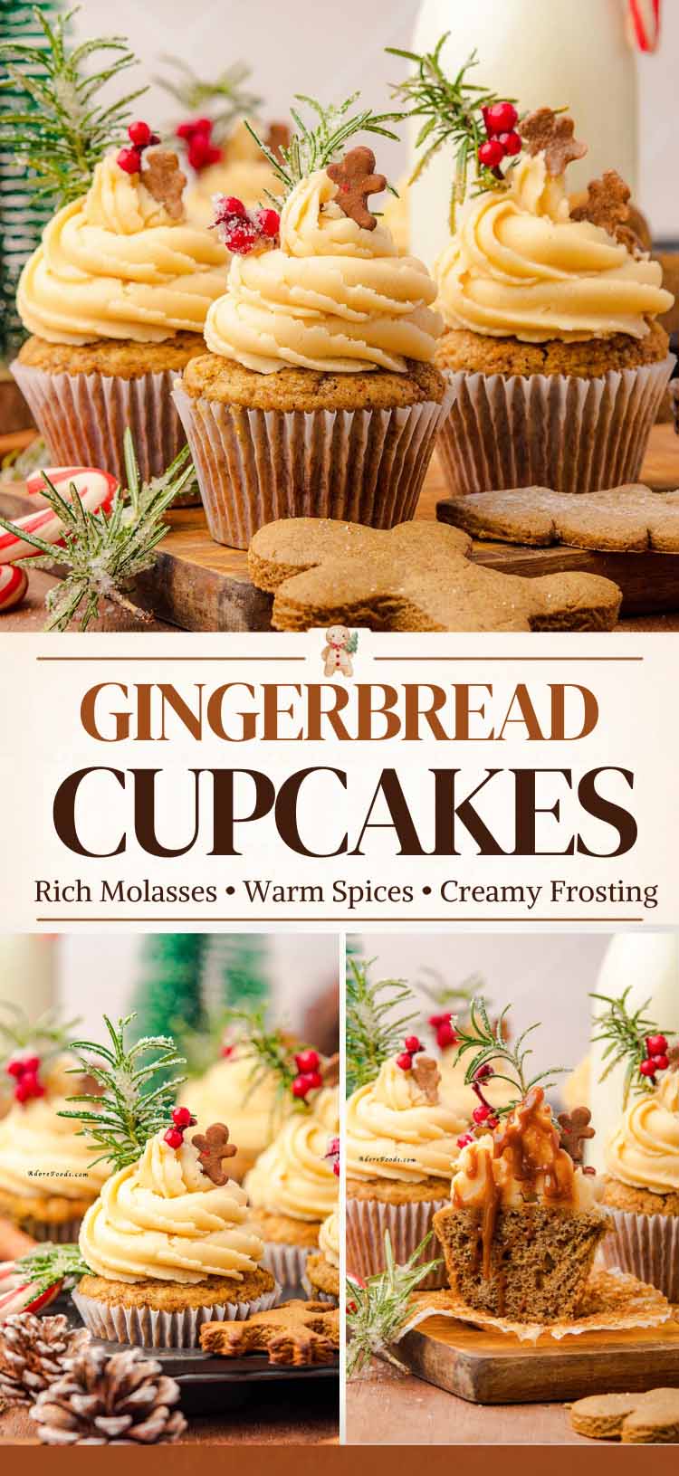 Gingerbread Cupcakes perfect for holiday gatherings