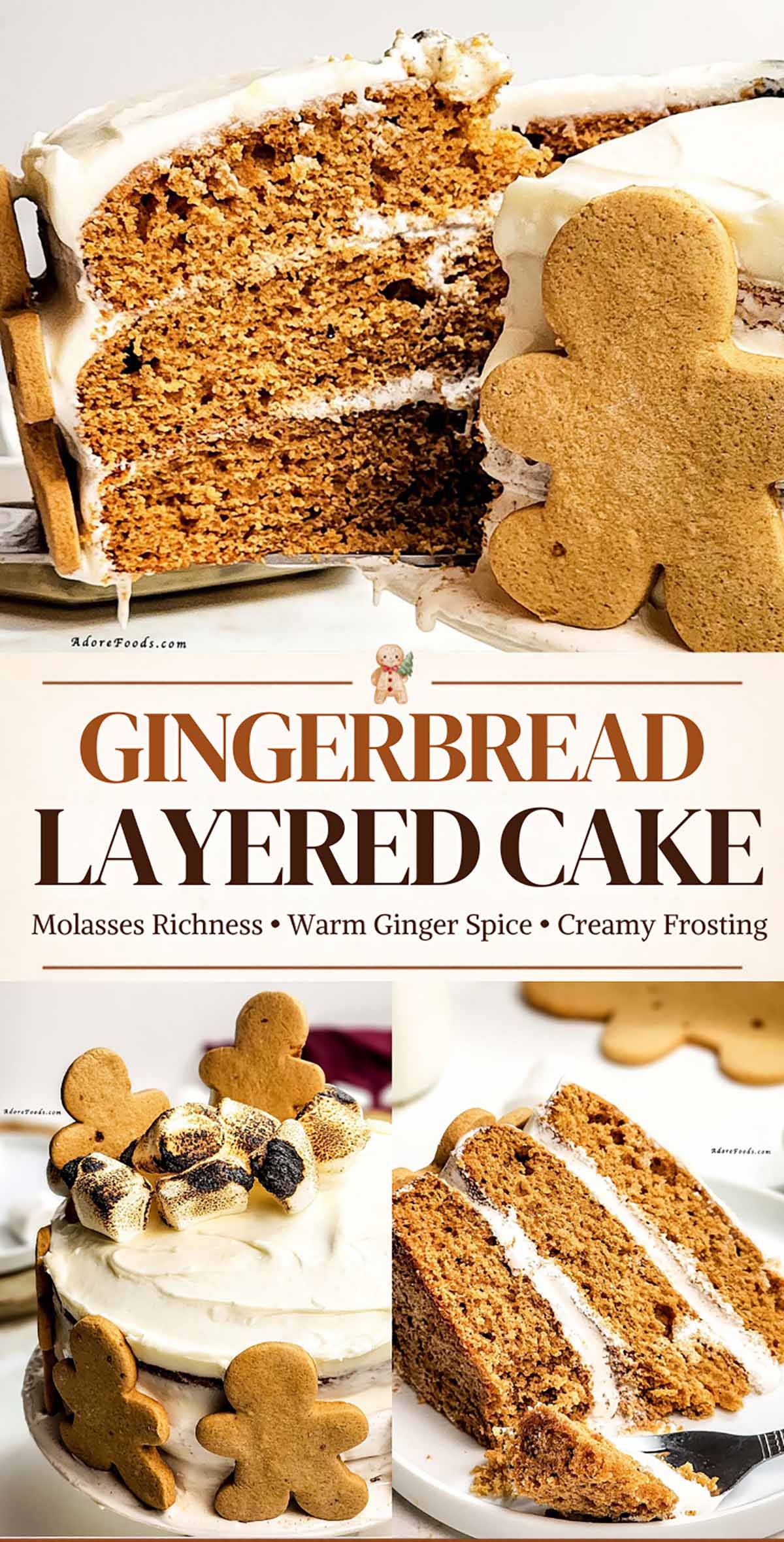 Gingerbread Layered Cake (holiday dessert-table centerpiece)