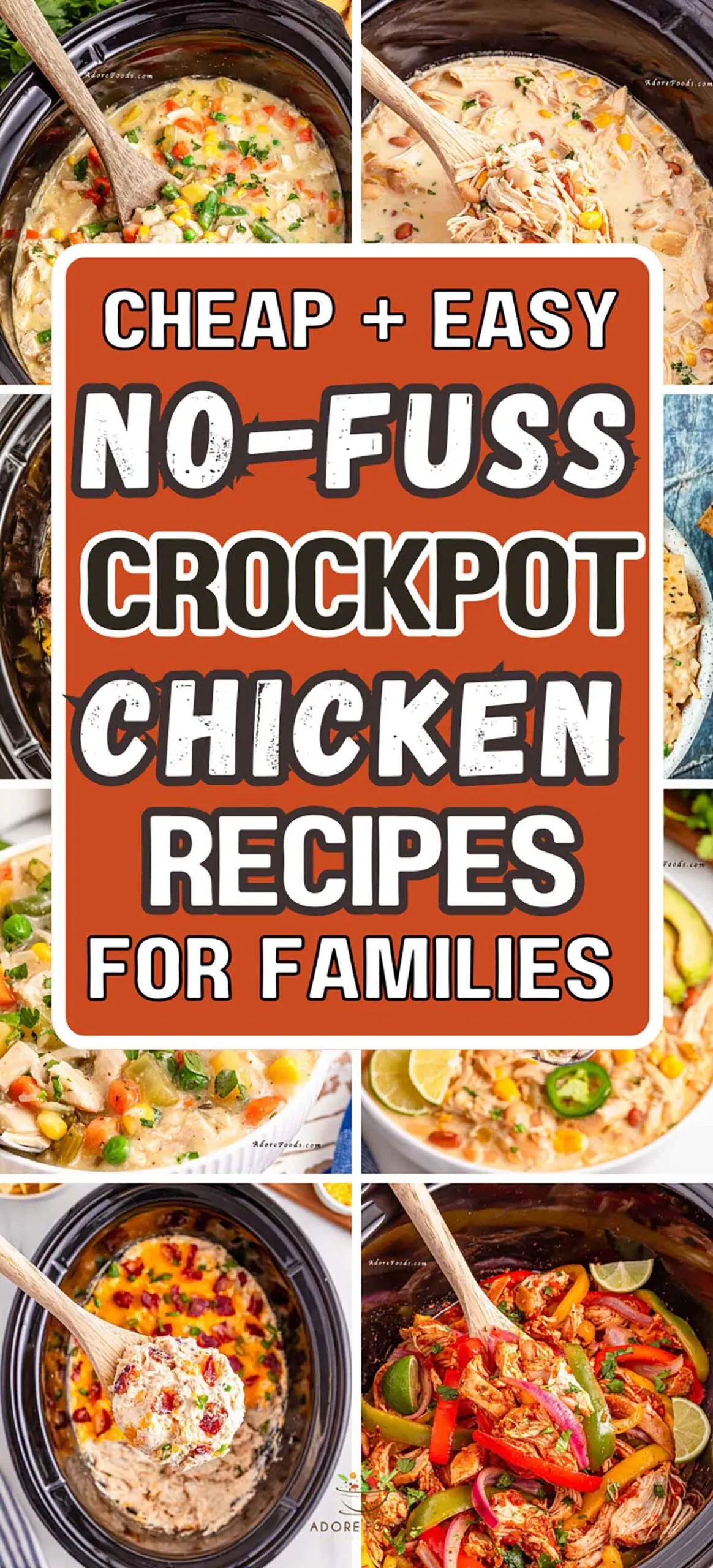 Cheap & Easy Crock Pot Chicken Recipes for Families &ndash; No Fuss Dump and Go Dinners
