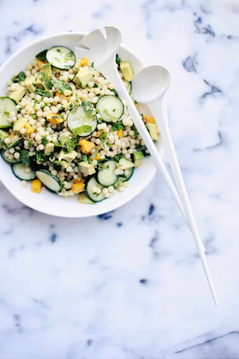 Image for Cucumber, Mango & Avocado Israeli Couscous Salad with Mint-Chile Vinaigrette