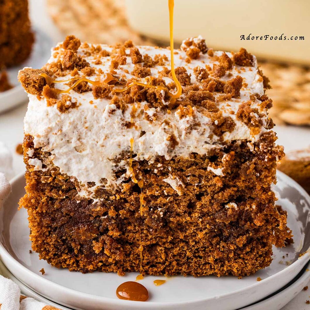 Gingerbread Caramel Poke Cake Recipe